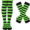Halloween Striped Women Thigh High Socks Fingerless Gloves Arm Warmers Thigh Highs Over the Knee Socks Leg Warmers
