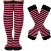 Halloween Striped Women Thigh High Socks Fingerless Gloves Arm Warmers Thigh Highs Over the Knee Socks Leg Warmers