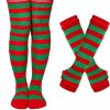Halloween Striped Women Thigh High Socks Fingerless Gloves Arm Warmers Thigh Highs Over the Knee Socks Leg Warmers