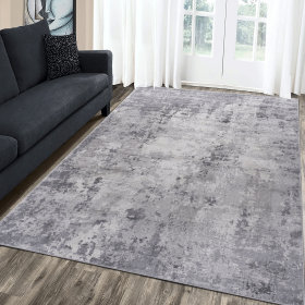MARFI Collection 5.3X7.6 Light Grey / Abstract Area Rug Modern, Contemporary, Non-Shedding & Easy to Clean, Ideal for Living Room, Bedroom (Color: as Pic)