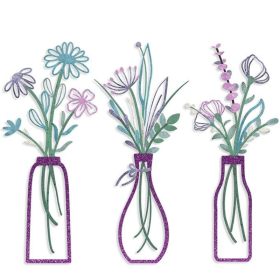 3 Pieces Metal Vase Flowers Wall Arts - Rustic Farmhouse Style Décor Metal Wall Art Black Minimalist Flower Natural Themed Wall Decors for Home Bedroo (Product Dimensions: 13.7 x 6.1 x 0.2 inches)