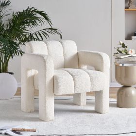 31.10" Wide Boucle Upholstered Accent Chair (Color: as Pic)
