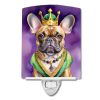 NEW French Bulldog King of Mardi Gras Ceramic Night Light Compact, UL-Certified, Ideal for Bedroom, Bathroom, Nursery, Hallway, Kitchen, 6x4x3