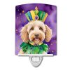 NEW Labradoodle King of Mardi Gras Ceramic Night Light Compact, UL-Certified, Ideal for Bedroom, Bathroom, Nursery, Hallway, Kitchen, 6x4x3