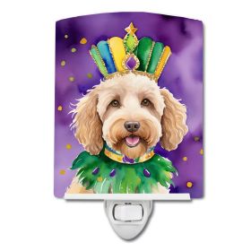 NEW Labradoodle King of Mardi Gras Ceramic Night Light Compact, UL-Certified, Ideal for Bedroom, Bathroom, Nursery, Hallway, Kitchen, 6x4x3 (Default: Default)