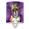 NEW Boxer King of Mardi Gras Ceramic Night Light Compact, UL-Certified, Ideal for Bedroom, Bathroom, Nursery, Hallway, Kitchen, 6x4x3, Multicolor