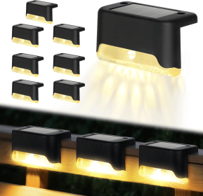 8/16/32 solar outdoor deck lights, garden lights, atmosphere lights, LED walk lights, light source control, suitable for balconies, terraces (Color: Warm light 8PCS)