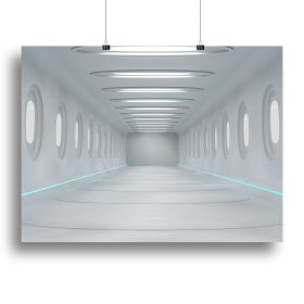 Futuristic interior Canvas Print or Poster (type: Standard Framed Canvas Print, size: Medium (16" x 12"))