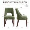 Cutout Back Counter Height Bar Stools Set of 2, Mid Century Chenille Upholstered Kitchen Island Stools with Solid Rubberwood Legs