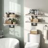 Floating Shelves, 15 Inch Wall Shelf Set of 2, Wall Mounted Storage Shelves 2-Tier, Hanging Bathroom Shelves, for Living Room, Bedroom, Bathroom