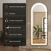 3 Color Lighting Mirror with LED Lights, 64"x21" Lighted Floor Standing Mirror with Stand, Wall Mounted Hanging
