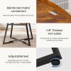 Round table, suitable for 4 to 6 people, a space-saving kitchen table with double-layer storage function, metal base frame