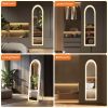 3 Color Lighting Mirror with LED Lights, 64"x21" Lighted Floor Standing Mirror with Stand, Wall Mounted Hanging