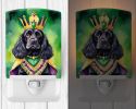 NEW Cocker Spaniel King of Mardi Gras Ceramic Night Light Compact, UL-Certified, Ideal for Bedroom, Bathroom, Nursery, Hallway, Kitchen, 6x4x3