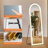 3 Color Lighting Mirror with LED Lights, 64"x21" Lighted Floor Standing Mirror with Stand, Wall Mounted Hanging