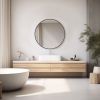 Black Round Wall Mirror 20-30 Inch, Bathroom Mirrors for Over Sink, Circle Mirror for Bathroom, Entryway, Bedroom, Vanity