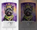 NEW Cairn Terrier King of Mardi Gras Ceramic Night Light Compact, UL-Certified, Ideal for Bedroom, Bathroom, Nursery, Hallway, Kitchen, 6x4x3