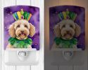 NEW Labradoodle King of Mardi Gras Ceramic Night Light Compact, UL-Certified, Ideal for Bedroom, Bathroom, Nursery, Hallway, Kitchen, 6x4x3