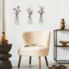 3 Pieces Metal Flowers Wall Arts - Rustic Farmhouse Style Décor Metal Wall Art Black Minimalist Flower Natural Themed Wall Decors for Home Bedroom Din