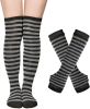 Halloween Striped Women Thigh High Socks Fingerless Gloves Arm Warmers Thigh Highs Over the Knee Socks Leg Warmers