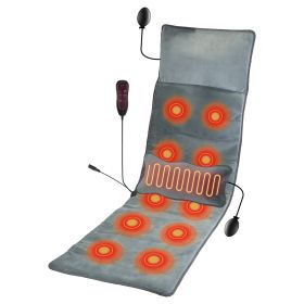 Full Body Electric Massage Mat with Heat Vibration Massage Pad Cushion Back Massage Mattress Chair Pad with Inflatable Head Pillow Lumbar Pillow with (Option: Full Body)
