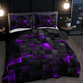Abstract Grid Series Quilt Cover Digital Printing Bedding (Option: 2 Style-260X230CM Threepiece set)